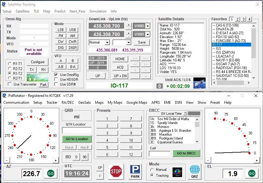 PstRotator radio configuration settings